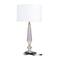 White Linen Traditional Buffet Lamp, 27" x 14" x 14"